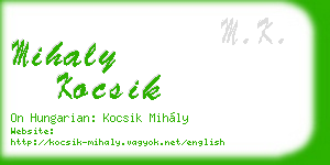 mihaly kocsik business card
